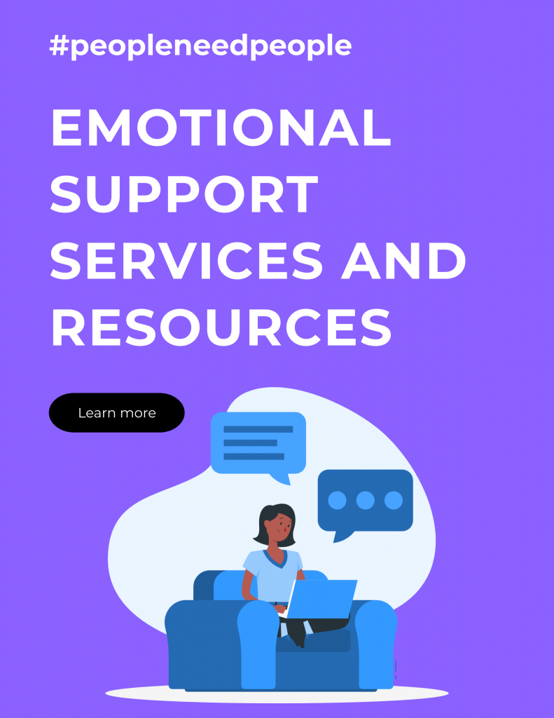 Emotional support services and resources and click to learn more #peopleneedpeople