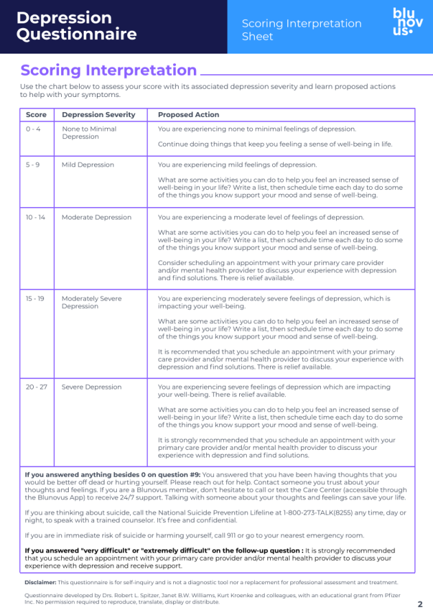 Mental Health Resource Depression Self Assessment Questionnaire Blunovus Mental Health Resource Depression Self Assessment Questionnaire Blunovus