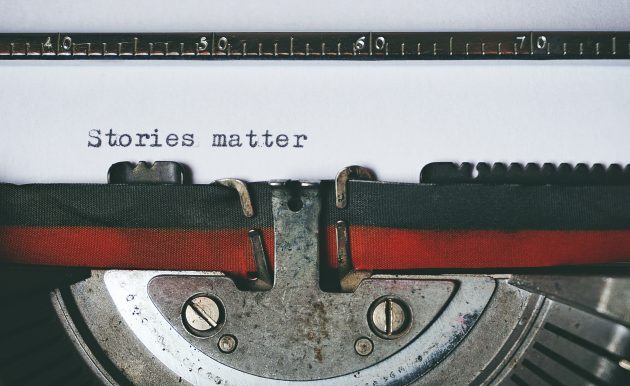 Typewriter typing Stories Matter