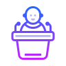 Person standing at podium icon