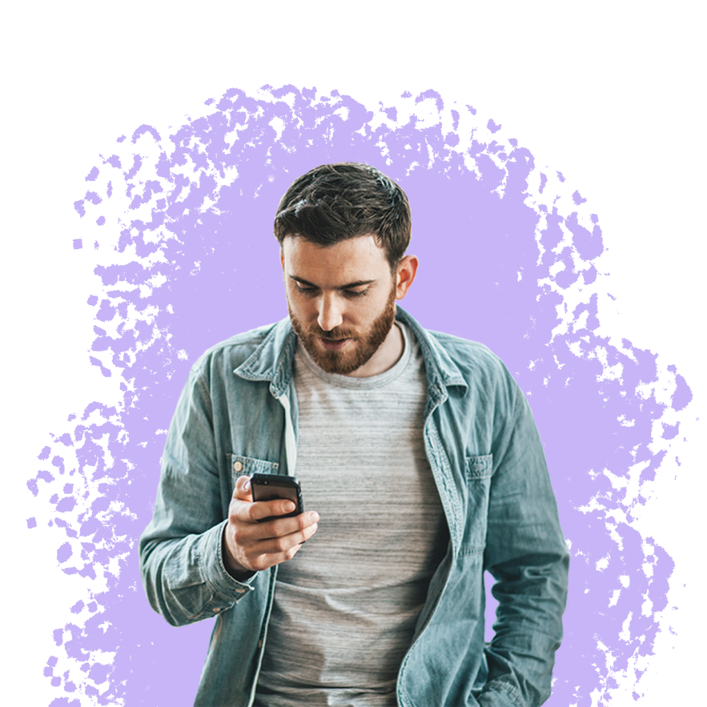 Man looking down at his phone